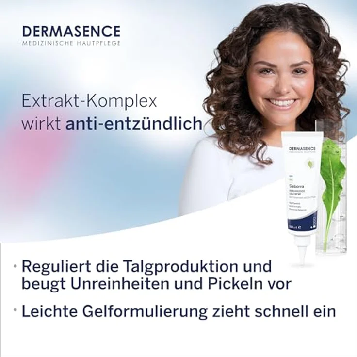 DERMASENCE Seborra Beruhigende Gelcreme, 50 ml - Talgregulierende und beruhigende Hautpflege - für fettige und unreine Haut - mit Färberwaidextrakt – Bild 4