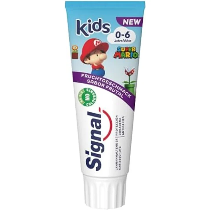 Signal Kids Kinderzahnpasta Fruchtgeschmack, 75 ml – schützend gegen Karies & Plaque, farbstofffrei, für Kinder geeignet – Bild 3