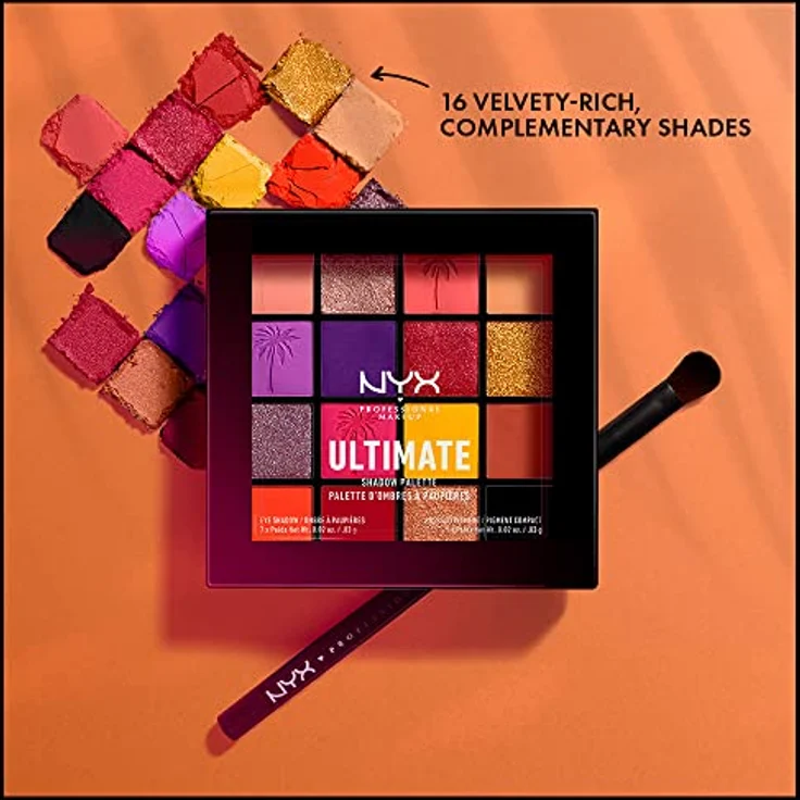 NYX Professional Makeup Ultimate Shadow Palette Lidschattenpalette Farbton 13 - Festival, 16x0,83 g, schimmernde und matte Effekte, ideal für vielseitige Make-up-Looks – Bild 2