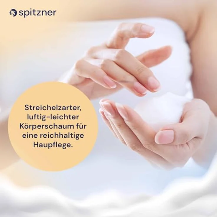spitzner Körperschaum CremeGefühl mit Jojobaöl und Vitamin E, 200 ml, blumiger Duft – Bild 2