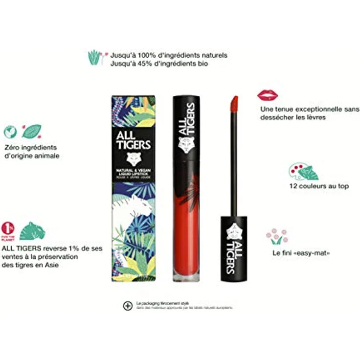 All Tigers Lippen Natural and Vegan Lipstick Lippenstift 784 Coral Pink 8 ml – Bild 3