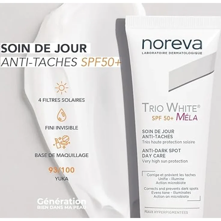 Noreva Trio White XP Soin Anti Taches SPF50+ 40ml, Sonnencreme für hyperpigmentierte Haut – Bild 7
