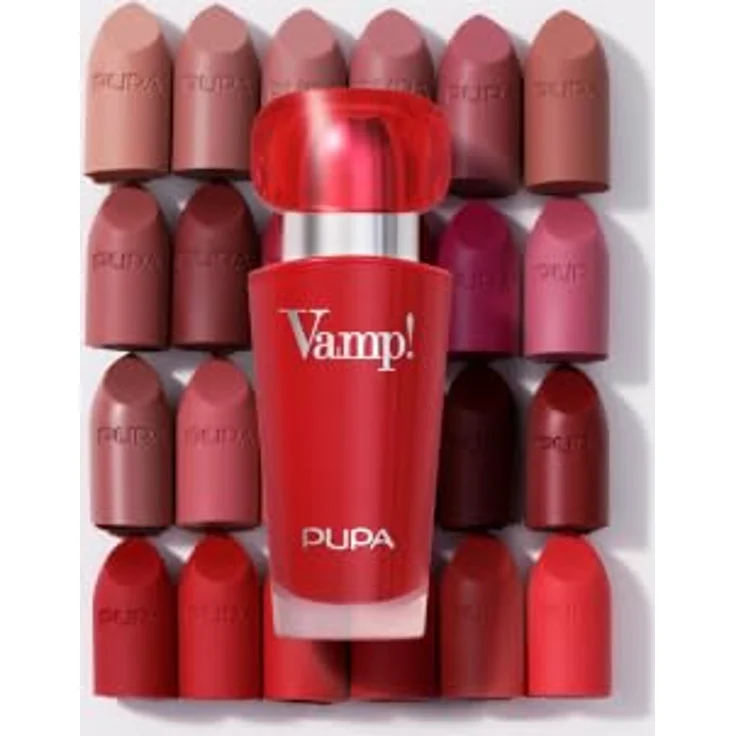 PUPA Milano Vamp! Luminous Lipstick, voluminisierender Lippenstift mit Satin-Effekt, Farbton 100 Naked Skin, 3.5 g – Bild 3