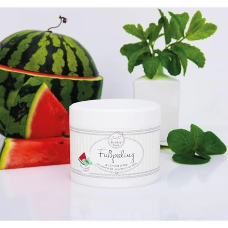 BadeFee Fußpeeling "Pretty Feet", mit Meersalz, Avocado- und Mandelöl, entfernt Hornhaut, vegan & tierversuchsfrei, 370g, Made in Germany – Bild 2