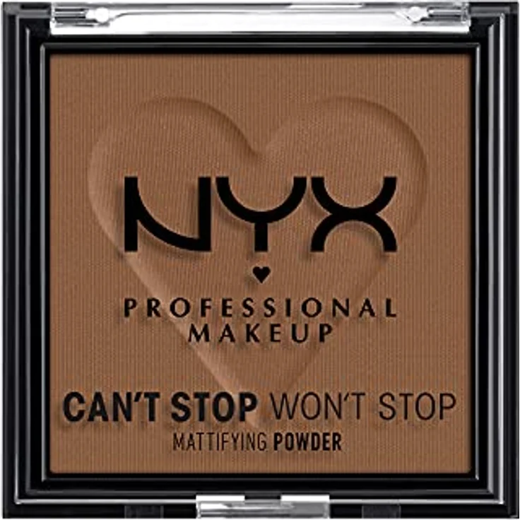 NYX Professional Makeup Can't Stop Won't Stop Mattifying Powder, Puder 6 g, tiefschwarz Deep 09, mattierender Effekt – Bild 1
