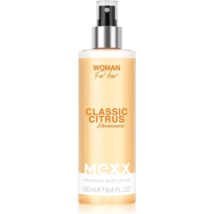 Mexx Woman Classic Citrus & Sandalwood New, erfrischendes Bodyspray für Damen, 250 ml, fruchtig-blumiger Duft für warmes Wetter
