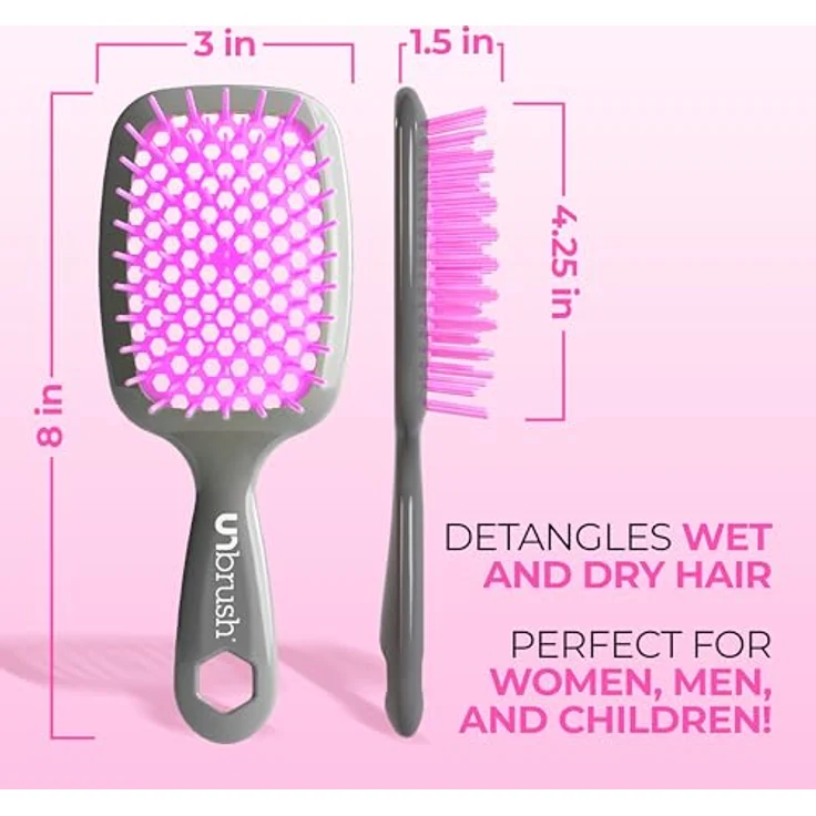 UNbrush Original Collection Detangling Hair Brush, Orchid Detangler für nasses und trockenes Haar, unisex – Bild 5
