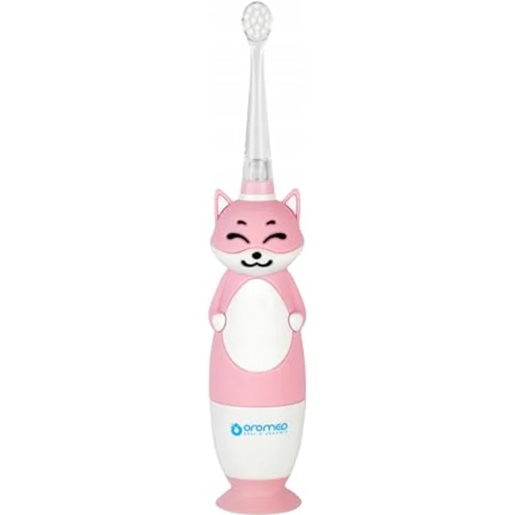 Oromed Oro-Kids Schallzahnbürste, pink, für Kinder 1-48 Monate, mit sanfter Schalltechnologie und 2 austauschbaren Bürstenköpfen – Bild 4