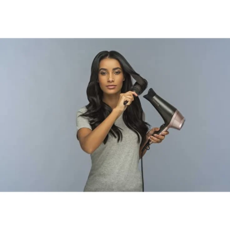 Remington Haartrockner Ionen Curl-Straight D5707, 2200W mit 3 Stylingaufsätzen, Diffusor, 45mm Rundbürste, 3 Heiz- & 2 Gebläsestufen – Bild 5