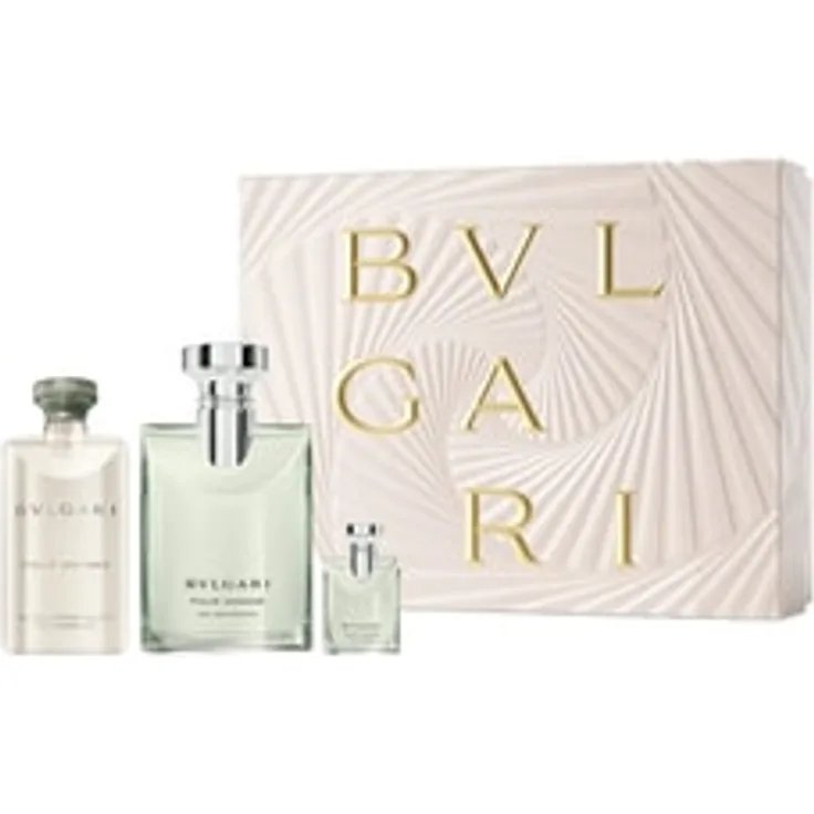 BVLGARI Pour Homme Spring Set, Herren-Duftset mit 100 ml Eau de Parfum, 75 ml Duschgel und 5 ml Miniatur, holzig-moschusartiger Duft