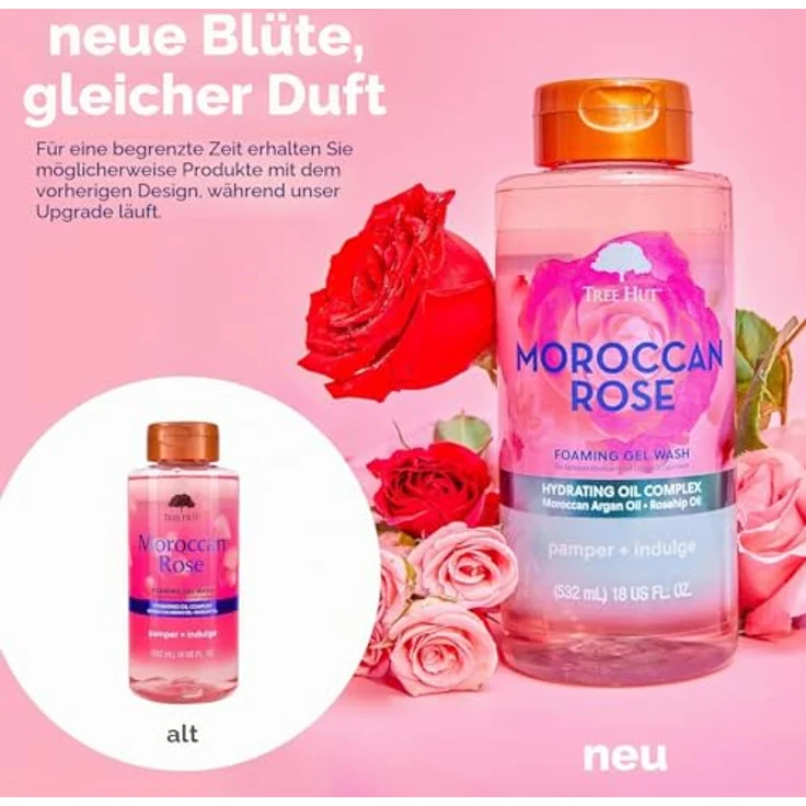 Tree Hut Moroccan Rose Foaming Gel Wash, schaumiges Duschgel mit Sheabutter und Arganöl, 532 ml – Bild 5