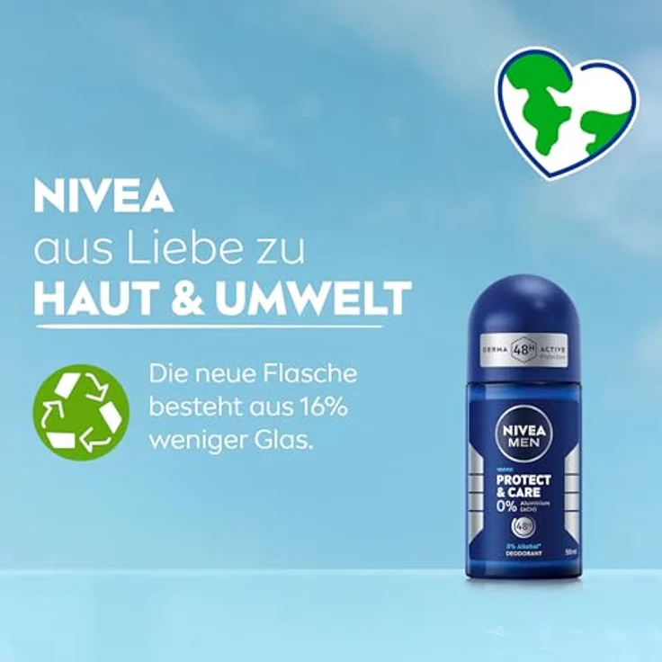 NIVEA MEN Protect & Care Deo-Roller, 50 ml, 48 Stunden Schutz und intensive Pflege für empfindliche Haut – Bild 7
