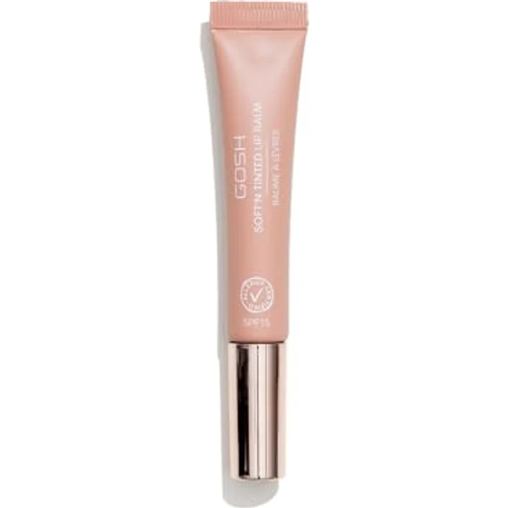 GOSH getönter Lipbalm mit LSF 15, veganer Lippenpflege-Stift in Nougat (002), feuchtigkeitsspendend, parfümfrei, glossy Effekt – Bild 1