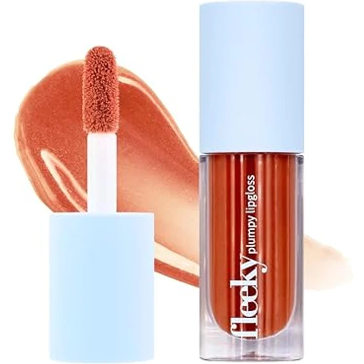 Fleeky Plumpy Lipgloss Toffee Brown, Volumen- und Glanzgeber für geschmeidige Lippen, 5 ml – Bild 1