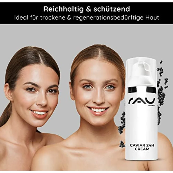 RAU Cosmetics Caviar 24h Creme 50 ml - Feuchtigkeitscreme mit Kaviarextrakt, Aloe Vera, Mandelöl, Shea Butter und Q10 – Bild 2