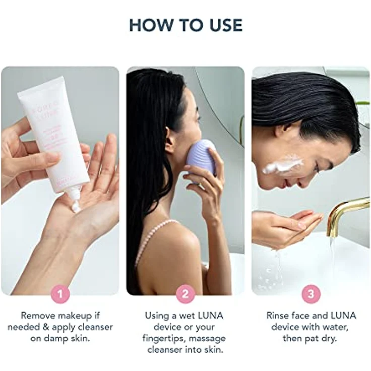 FOREO LUNA Micro-Foam Cleanser 2.0 – Gesichtsreinigung – Vitamin E - Aminosäuren - Mitesserentferner - Porenreiniger - Make Up Entferner – Reinigungsschaum Gesicht – Vegan – Gesichtspflege – 100 ml – Bild 5