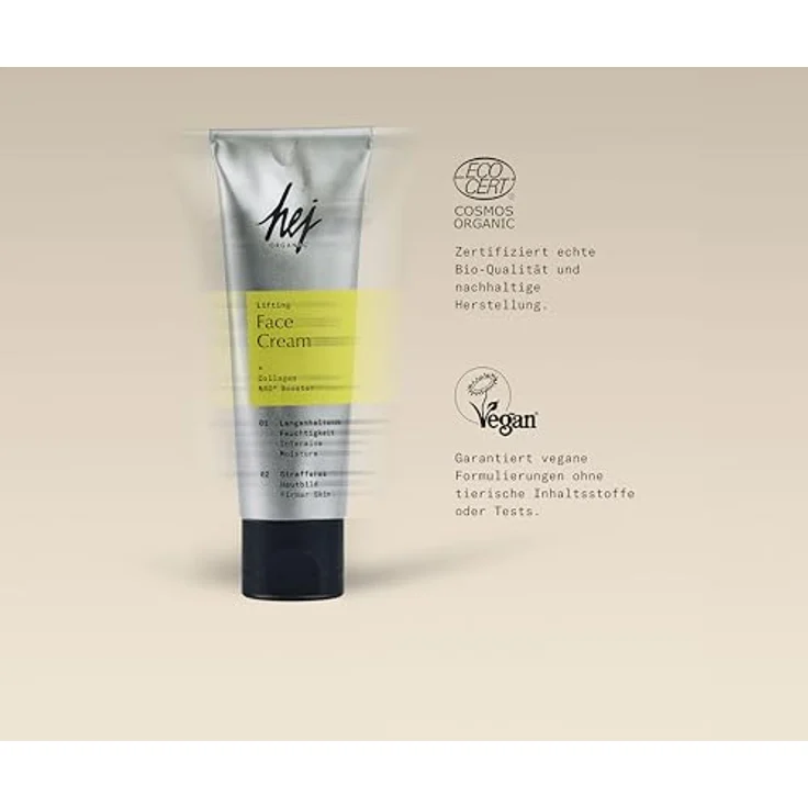 Hej Organic Lifting Face Cream, Gesichtscreme für reifere Haut mit Postbiotika und NAD+ Booster, 50 ml – Bild 8