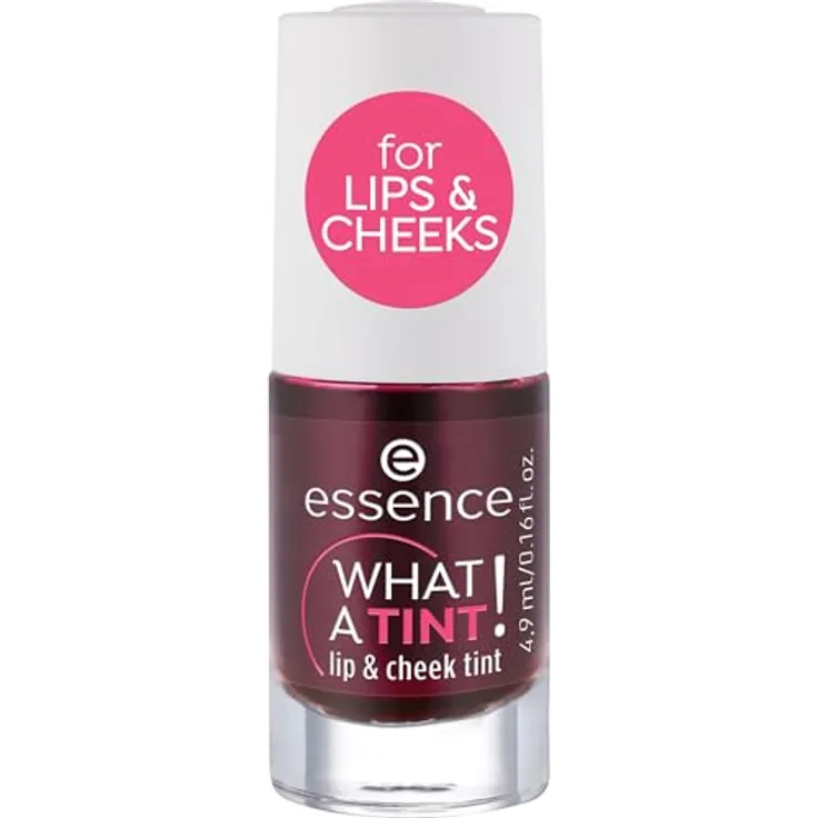 essence cosmetics WHAT A TINT! lip & cheek tint, Highlighter, Nr. 01 Kiss from a rose, pink, langanhaltend, natürlich, vegan, Mikroplastik Partikel frei, Nanopartikel frei (4,9ml)