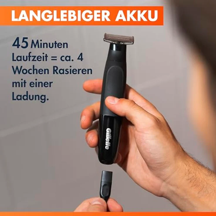 Gillette Fusion One Hybrid, Trimmer und Haarschneider mit flexiblem Kopf, wasserdicht, 3 Bartkämme (1mm, 2mm, 5mm), wiederaufladbar – Bild 7