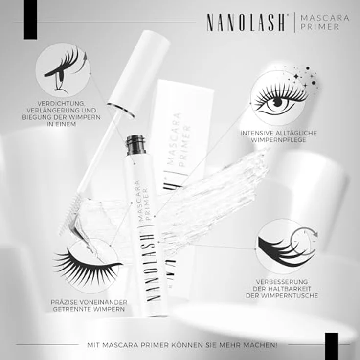 Nanolash Wimperntusche-Primer 10ml - Transparenter Mascara-Primer für voluminöse, gestärkte Wimpern – Bild 5