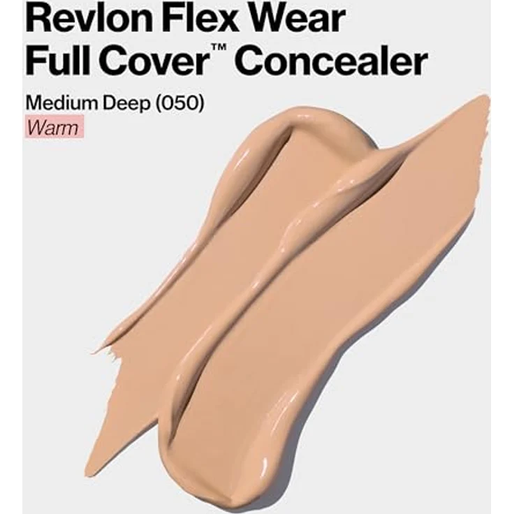 Revlon ColorStay Flex Wear, Full Cover Non-Creasing Concealer, angereichert mit Hyaluronsäure und Vitamin E, flexible Longwear, 050 Medium Deep, 100 ml – Bild 2