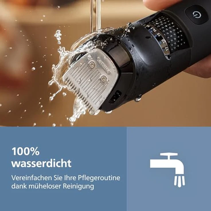 PHILIPS BT5765/15 Serie 5000 Bartschneider, selbstschärfende Metallklingen, 40 Schnittlängen, wasserfest, Lithium-Ionen-Akku – Bild 10