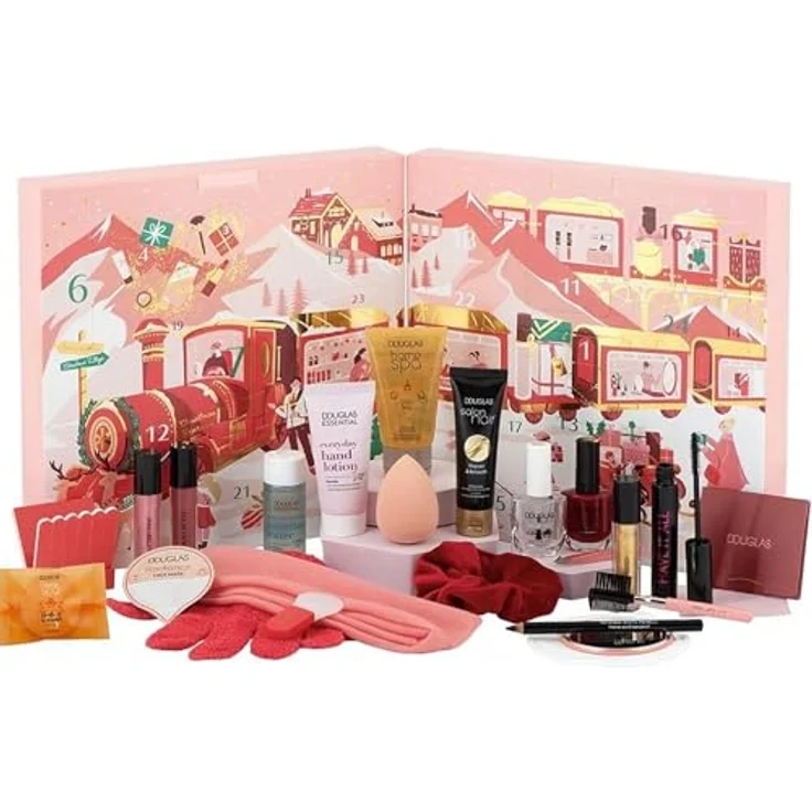 DOUGLAS ADVENTSKALENDER CHRISTMAS 2023 BEAUTY PFLEGE & MAKE-UP ADVENT CALENDAR FRAUEN + MÄDCHEN ADVENT KALENDER - 24 PFLEGE & MAKE UP HIGHLIGHTS FÜR DAMEN - KOSMETIK - LIMITIERT - ROT – Bild 2