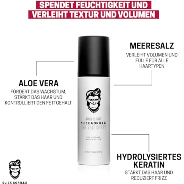 Slick Gorilla Sea Salt Spray, Haarstyling Spray für Männer mit Volumen und Textur, 200 ml – Bild 6