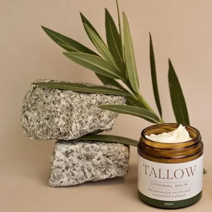 Tallow TALLOW ORIGINAL BALM NATUR, 100% Bio Rindertalg Creme für Hautpflege, 120ml, aus grasgefütterten Rindern vom Bodensee, natürliche Feuchtigkeitscreme reich an Vitaminen und Fettsäuren – Bild 1