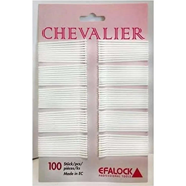Efa Chevalier Haarkl. weiß 100St. 5cm