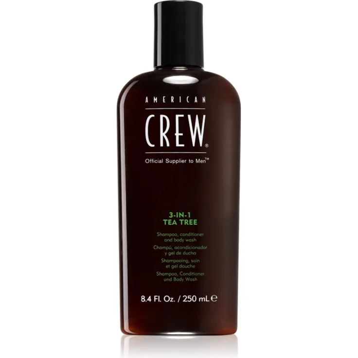 American Crew Hair & Body 3-IN-1 Tea Tree, Shampoo und Conditioner für Herren, 250 ml, pflegt Haut und Haare