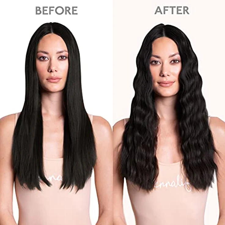 WENNALIFE Clip in Extensions Echthaar 55cm 22 Zoll 120g 7pcs Natürliches Schwarz, Remy Haarverlängerung mit diskreten Clips, seidig und langlebig – Bild 5