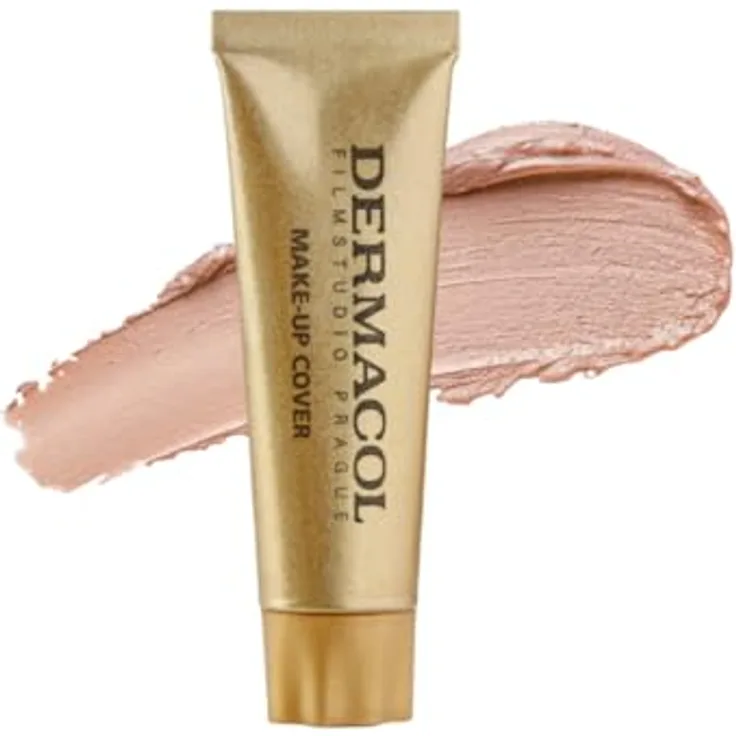 Dermacol Full Coverage Foundation 13g, Flüssige matte Makeup Foundation mit SPF 30, wasserfest, für fettige Haut und Akne, Shade - 210