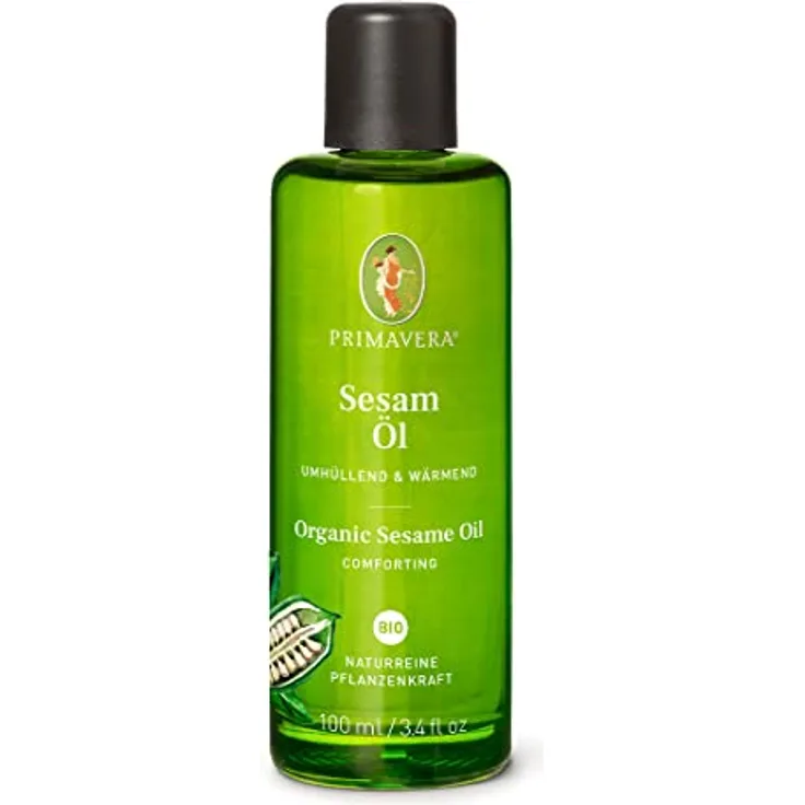 Primavera Sesam Öl Bio Organic Skincare Körperöl, kaltgepresst, dermatologisch getestet, für Wohlfühl-Massagen, 100 ml