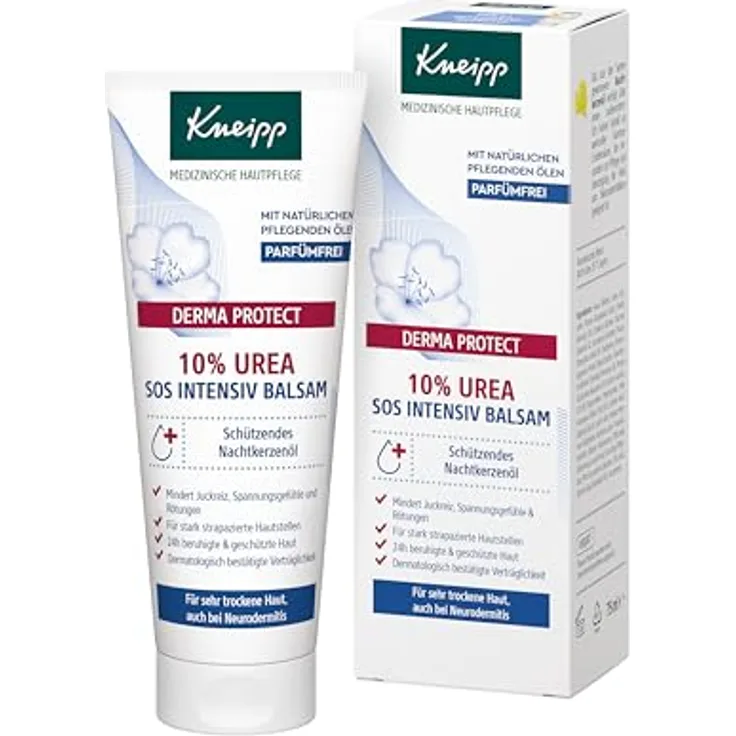Kneipp DERMA PROTECT 10% UREA SOS Intensiv Balsam, medizinische Hautpflege für sehr trockene Haut und Neurodermitis, 75ml