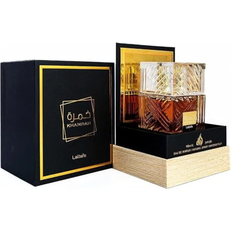 Lattafa Khamrah Eau De Parfum 100 ml (unisex), Süßer orientalischer Duft mit Vanille und Gewürzen
