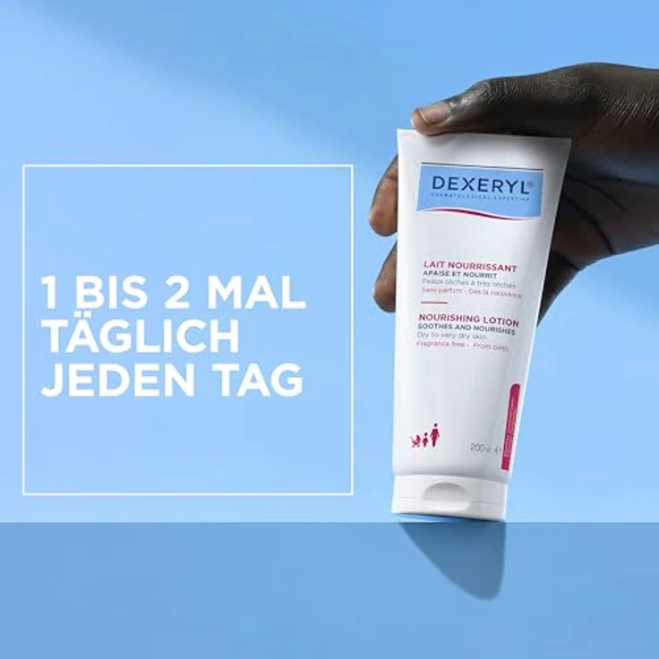DEXERYL Dexeryl Pflegelotion für trockene und sehr trockene Haut, 24h Feuchtigkeit, beruhigt Juckreiz, 200 ml – Bild 3
