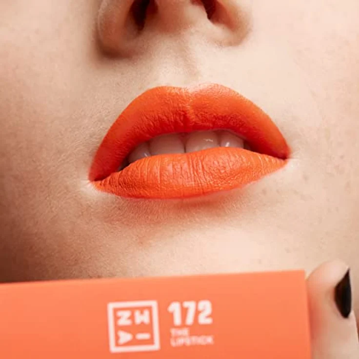 3INA The Lipstick Lippenstift, hohe Deckkraft, angenehme Textur, Nr. 172 - Orange, 4,5 g – Bild 3
