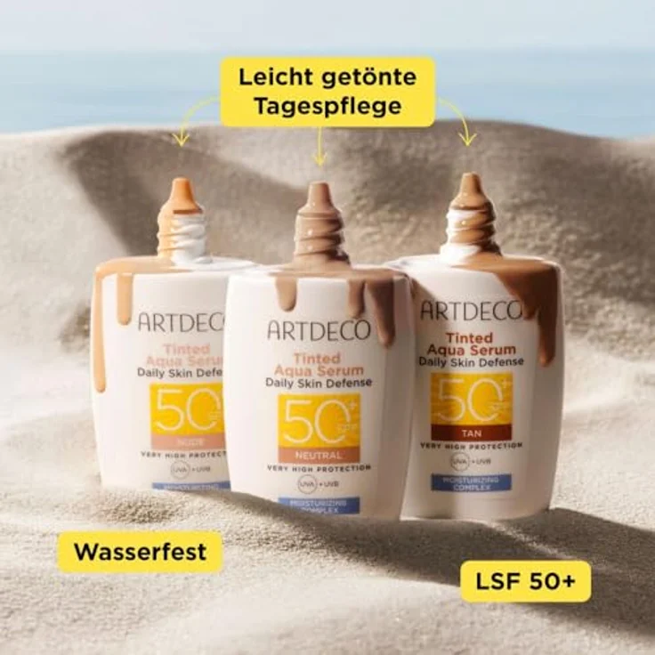 ARTDECO Tinted Aqua Serum Daily Skin Defense SPF50+, getönte Tagespflege mit sehr hohem Sonnenschutz, ultraleichtes Fluid mit Hyaluronsäure & Vitamin E, 40 ml – Bild 4