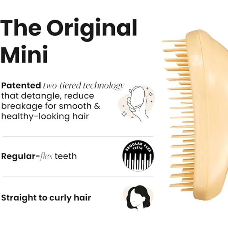 Tangle Teezer The Original Mini Bürste für glattes und lockiges Haar Buttercup Yellow 1 St. – Bild 8