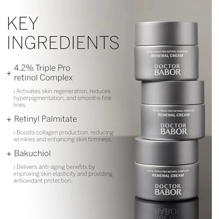 BABOR DOCTOR Renewal Cream | Regenerierende Anti-Aging und Anti-Pigmentflecken Gesichtscreme mit Pro-Retinol Komplex | Vegan - 50ml – Bild 4
