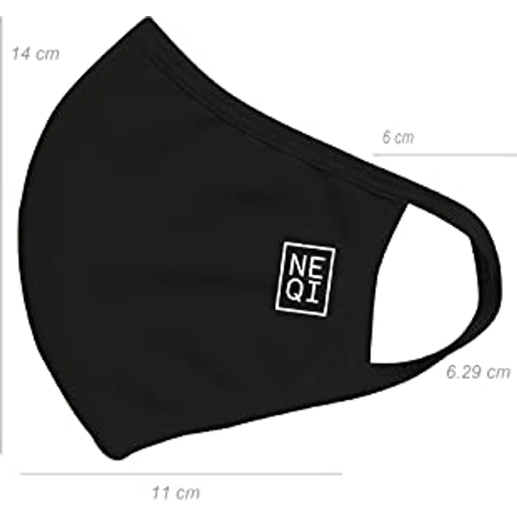 NEQI Mund- und Nasenmaske Black Leo 3.Stk - Größe S-M – Bild 5