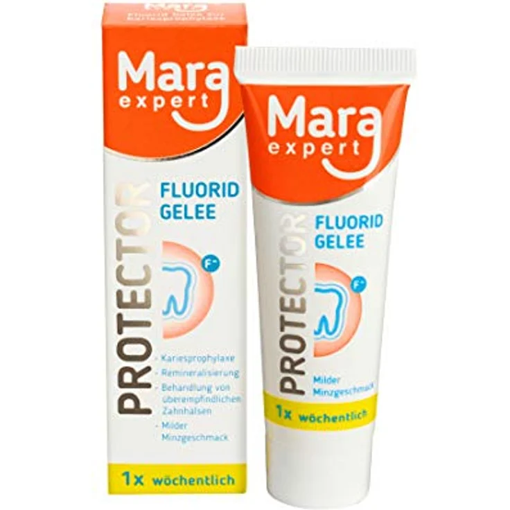 MARA EXPERT PROTECTOR - Fluorid Gelee 25 g hochdosiert - nur 1x wöchentlich - Kariesschutz - Minimalisiert - gegen schmerzempfindliche Zähne - Milder Minzgeschmack - Medizinprodukt – Bild 1