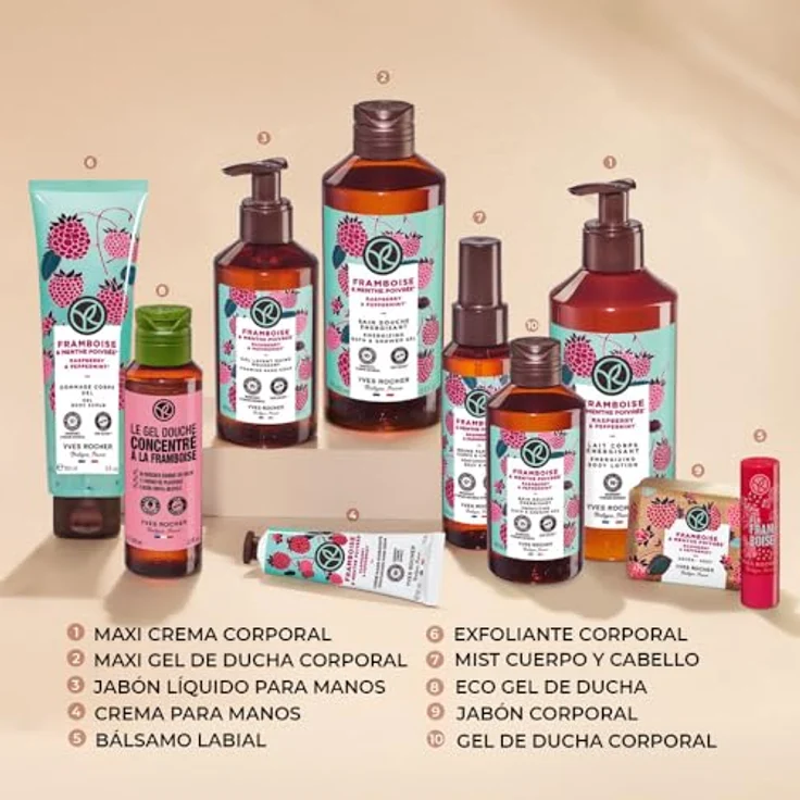 Yves Rocher Bain de Nature Handcreme Raspberry & Peppermint, 30 ml, feuchtigkeitsspendend, vegan, zieht schnell ein – Bild 2