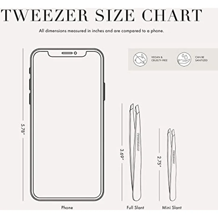 TWEEZERMAN Pinzette Mini Version mit Handgefeilter Abgeschrägter Spitze zum Augenbrauenzupfen, Rosé Gold – Bild 4