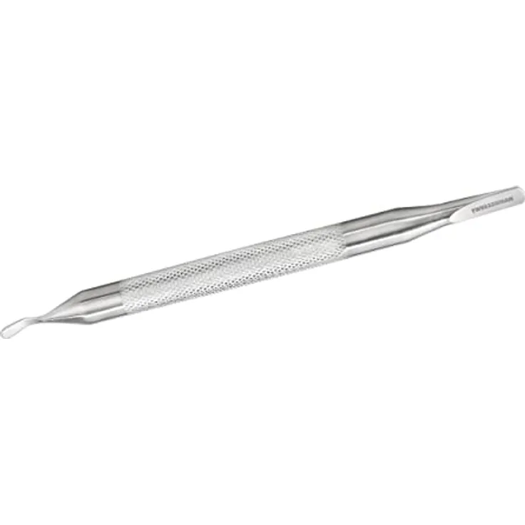 TWEEZERMAN Studio Collection Herren Nagelhautschieber, Cuticle Pusher für Maniküre, Pediküre 2 in 1 aus Edelstahl, Silber, 3303-R