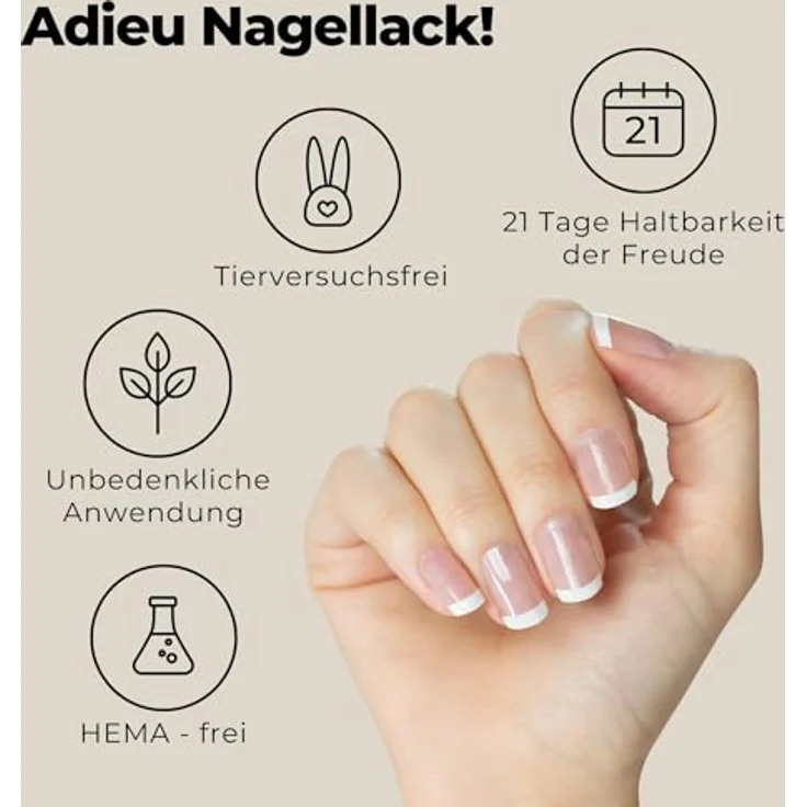 Miss Sophie Nagelfolie French Tips Nageldesign 24 Stück – Bild 4