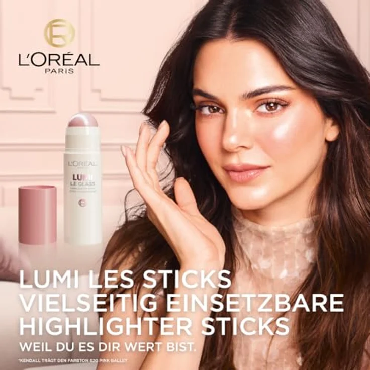 L'Oréal Paris Lumi Le Glass Highlighter Stick Glas, Für strahlenden Teint, 620 PINK BALLET, 1 x 7 ml – Bild 2