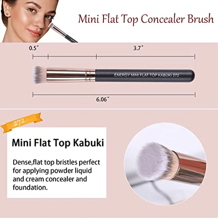 ENERGY Mini-Flach Pinsel für Concealer, Contour-Pinsel, Make-up-Pinsel für die Augenpartie - 272 – Bild 4