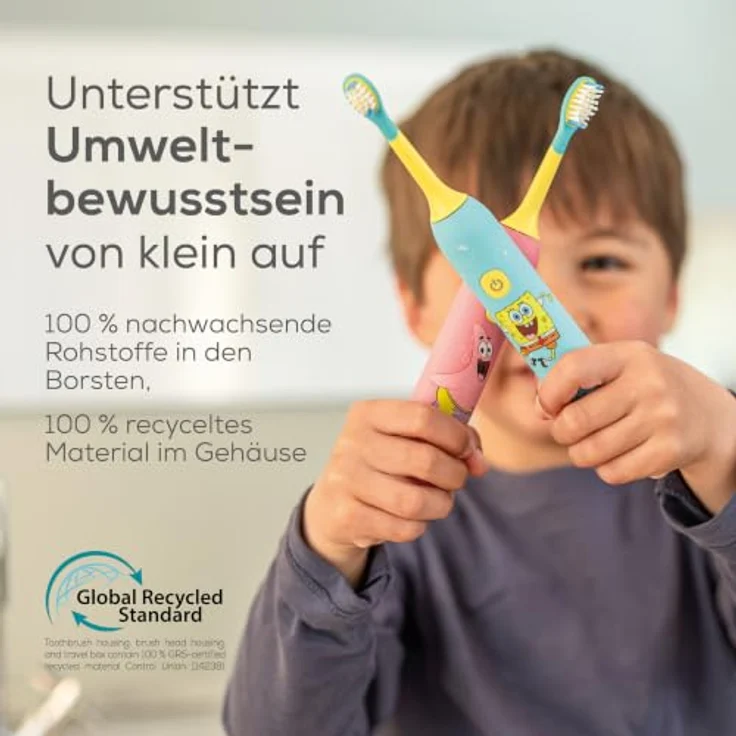 beurer Aqua Blue SC11 Schallzahnbürste für Kinder im SpongeBob-Design, mit 2 Bürstenköpfen und integrierten Vibrations-Timern – Bild 6